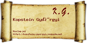 Kopstein Györgyi névjegykártya